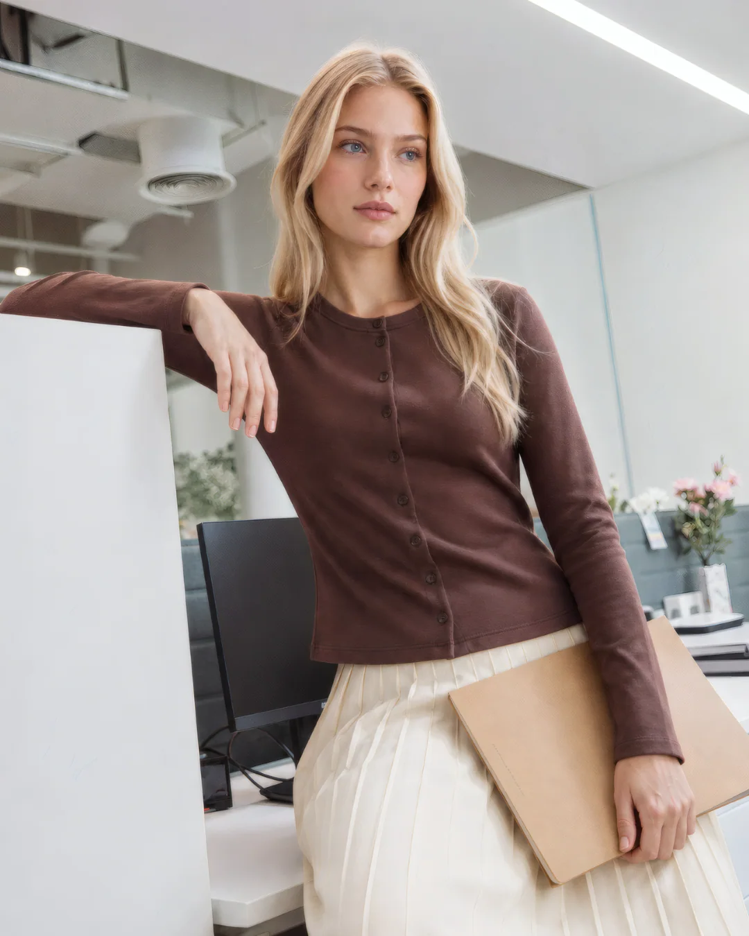 Düğmeli Modal Hırka Body